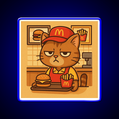 Grumpy Cat At Meowdonalds Fast Food Led Neon Sign For Burger Place Rgb Color - Shineneon