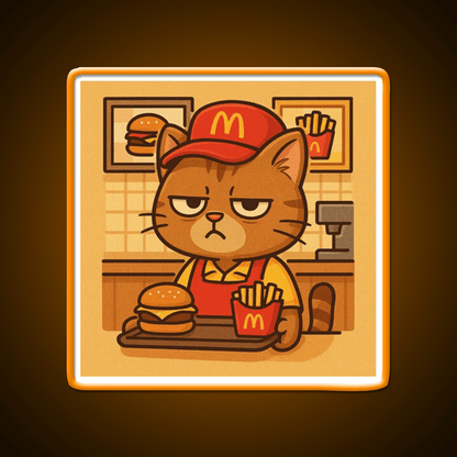 Grumpy Cat At Meowdonalds Fast Food Led Neon Sign For Burger Place Rgb Color - Shineneon
