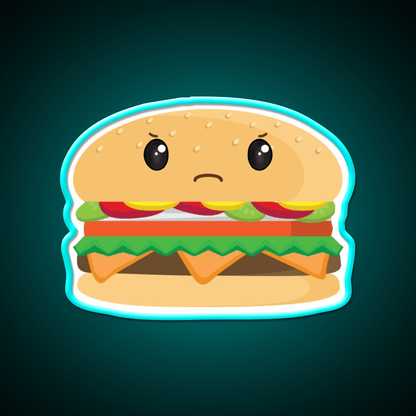 Grumpy Cheeseburger Snack Food Led Neon Sign Rgb Color - Shineneon
