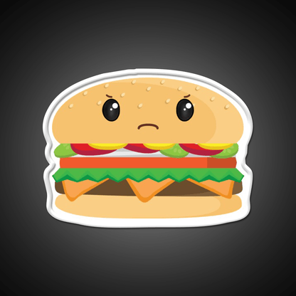 Grumpy Cheeseburger Snack Food Led Neon Sign Rgb Color - Shineneon
