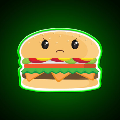 Grumpy Cheeseburger Snack Food Led Neon Sign Rgb Color - Shineneon