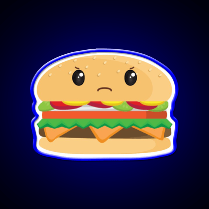 Grumpy Cheeseburger Snack Food Led Neon Sign Rgb Color - Shineneon