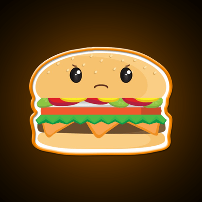 Grumpy Cheeseburger Snack Food Led Neon Sign Rgb Color - Shineneon