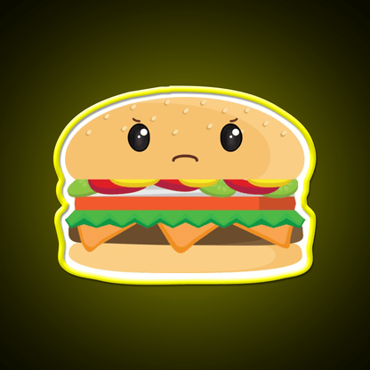 Grumpy Cheeseburger Snack Food Led Neon Sign Rgb Color - Shineneon