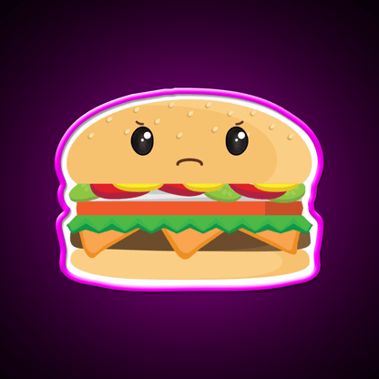 Grumpy Cheeseburger Snack Food Led Neon Sign Rgb Color - Shineneon