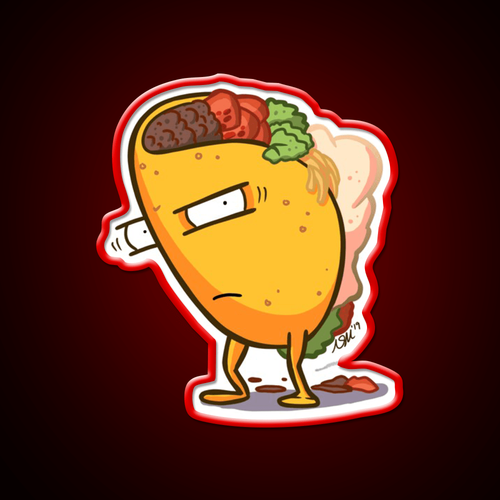 Grumpy Taco Led Neon Sign Mexican Food Sign Rgb Color - Shineneon