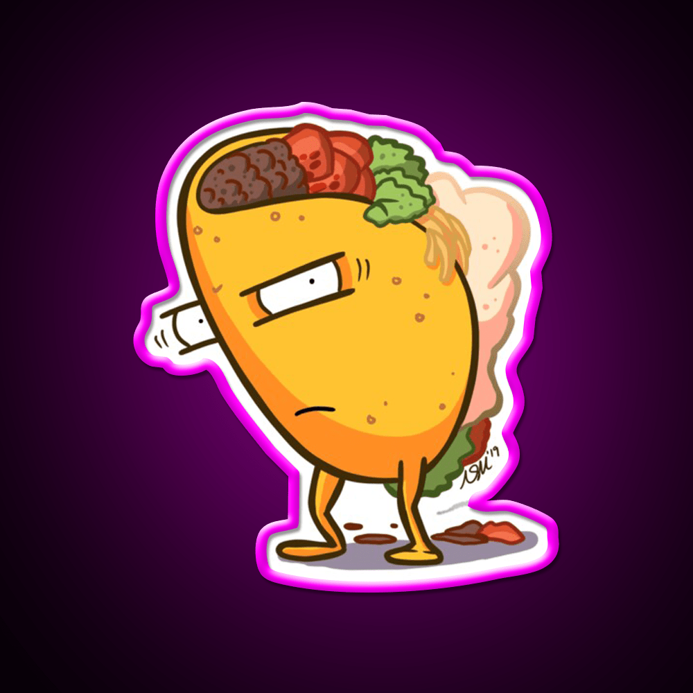 Grumpy Taco Led Neon Sign Mexican Food Sign Rgb Color - Shineneon