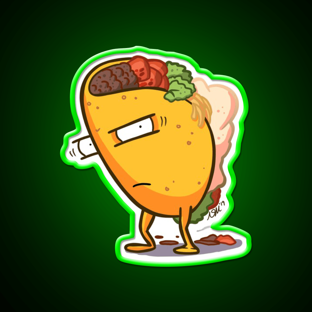 Grumpy Taco Led Neon Sign Mexican Food Sign Rgb Color - Shineneon