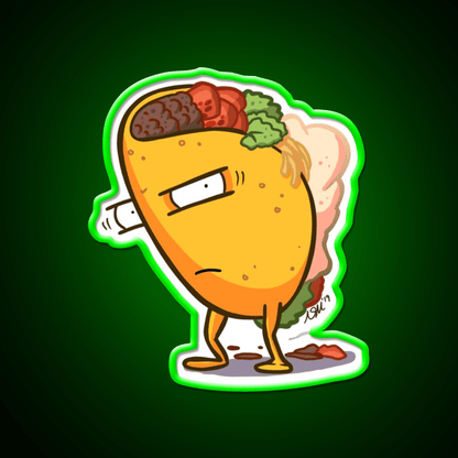 Grumpy Taco Led Neon Sign Mexican Food Sign Rgb Color - Shineneon