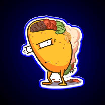 Grumpy Taco Led Neon Sign Mexican Food Sign Rgb Color - Shineneon