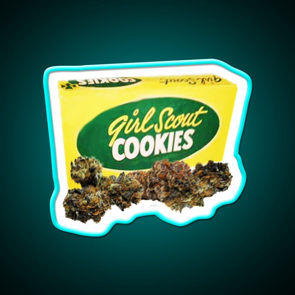 Gsc Strain Art Hemp Inspired Green Leaf Led Neon Sign Rgb Color - Size and dimension reference
