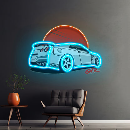 Gtr Super Car Led Neon Sign Light Custom Led Signs - Size and dimension reference