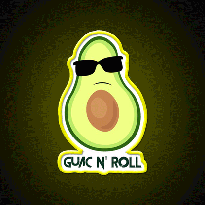 Guac N Roll Fast Food Led Neon Sign For Burger Place Rgb Color - Custom LED neon sign front view