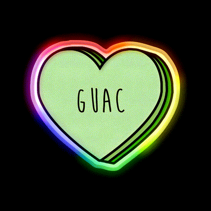 Guacamole Heart Fast Food Led Neon Sign For Burger Place Rgb Color - LED neon sign close-up detail