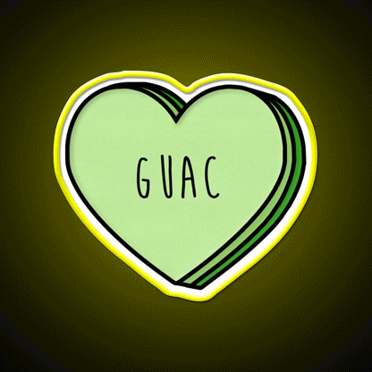Guacamole Heart Fast Food Led Neon Sign For Burger Place Rgb Color - Custom LED neon sign front view