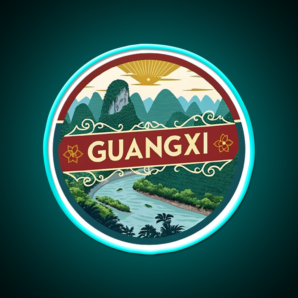 Guangxi Asian Cultural Led Neon Sign Rgb Color - Size and dimension reference