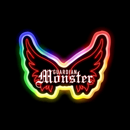 Guardian Monster Welcome Led Neon Sign Open Sign Rgb Color - LED neon sign close-up detail