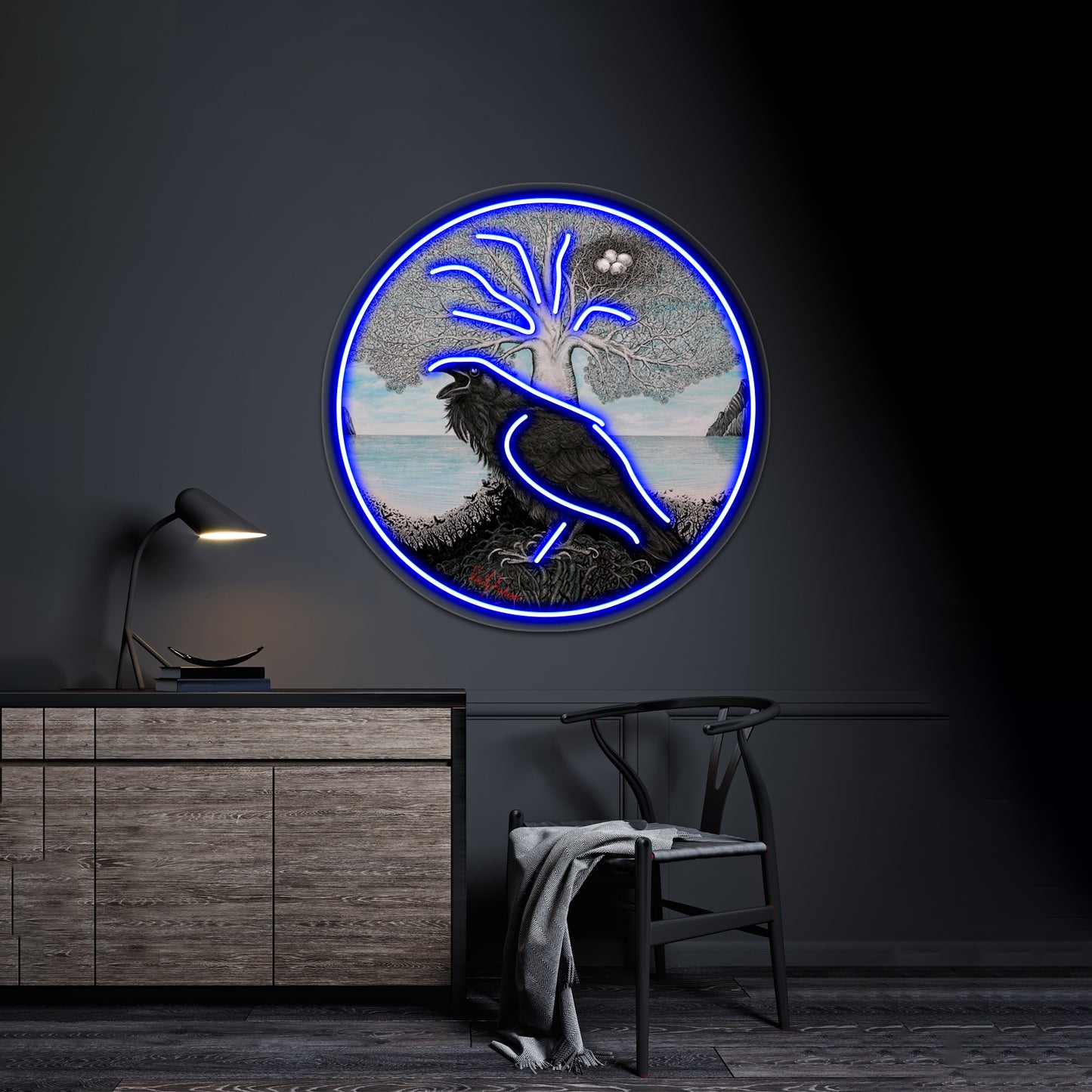 Guarding The Nest Wall Artwork Neon Signs