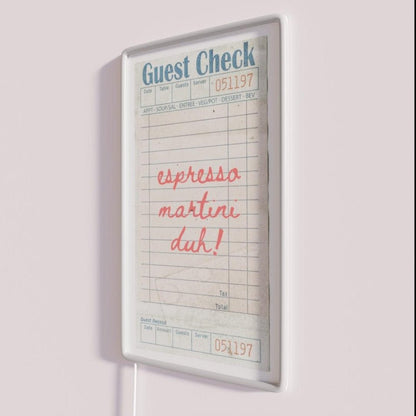 Guest Check Espresso Martini Duh Rgb Led Neon Sign - Shineneon
