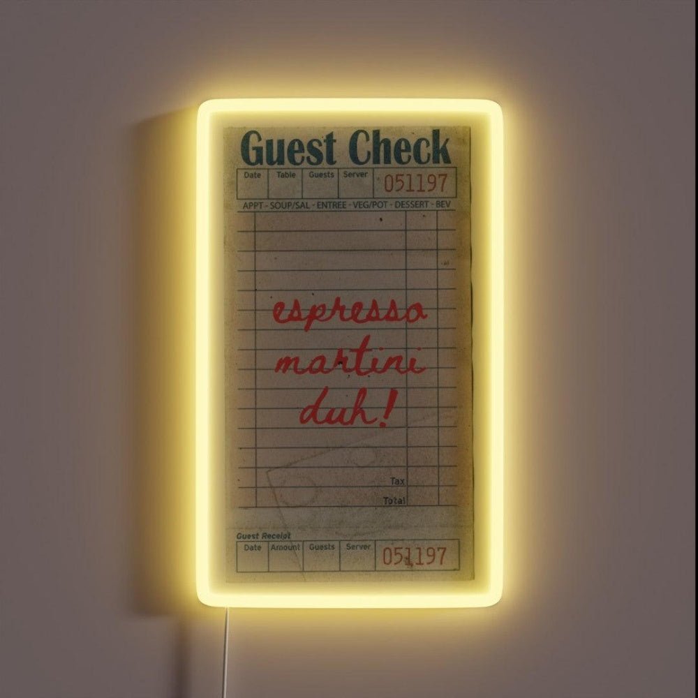 Guest Check Espresso Martini Duh Rgb Led Neon Sign - Shineneon