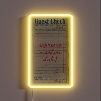Guest Check Espresso Martini Duh Rgb Led Neon Sign - Shineneon