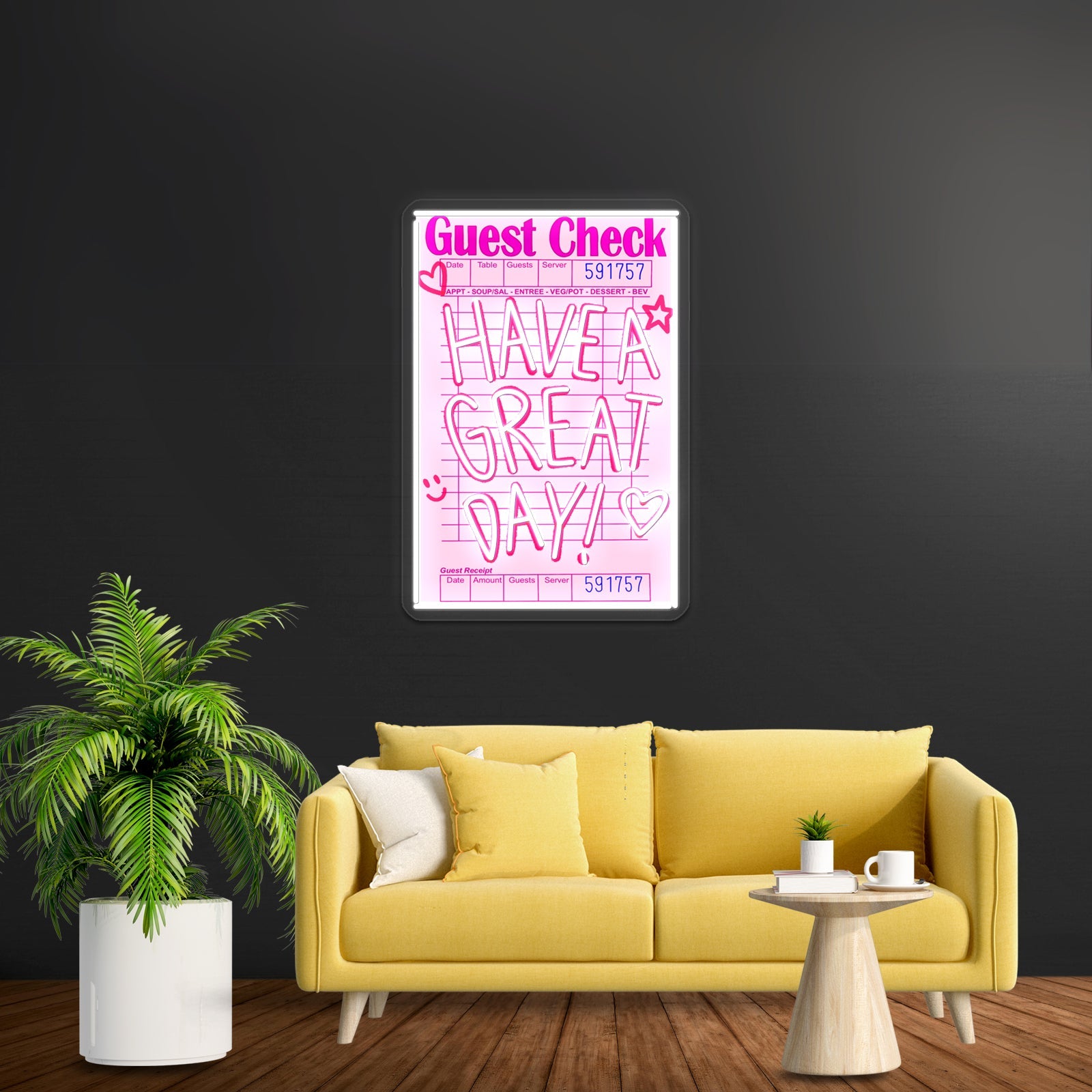 Guest Check Have A Great Day Artwork Large Neon Signs - Shineneon