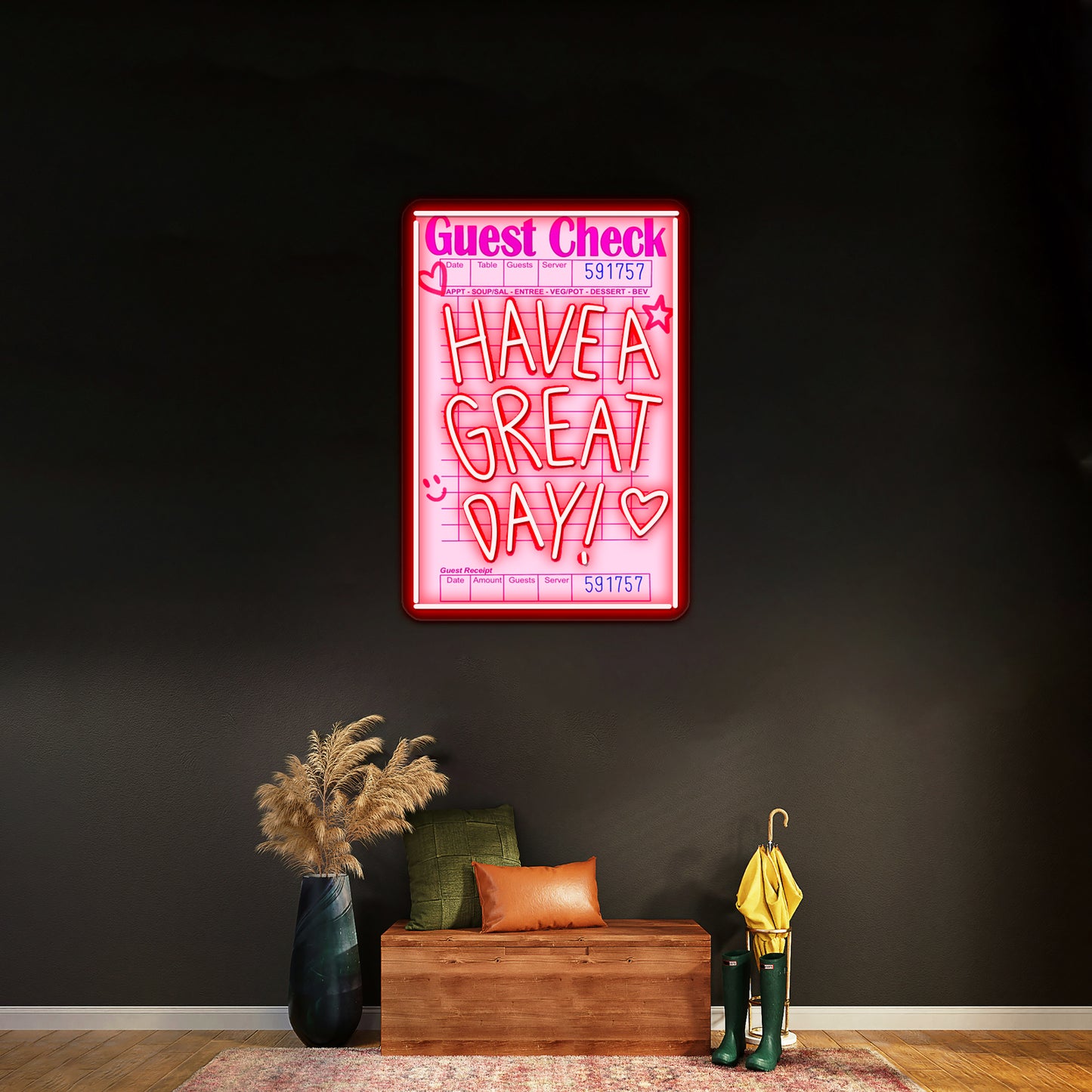 Guest Check Have A Great Day Artwork Large Neon Signs