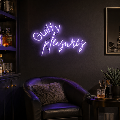 Guilty Pleasures LED Neon Sign - 03 Real Lifestyle Scene
