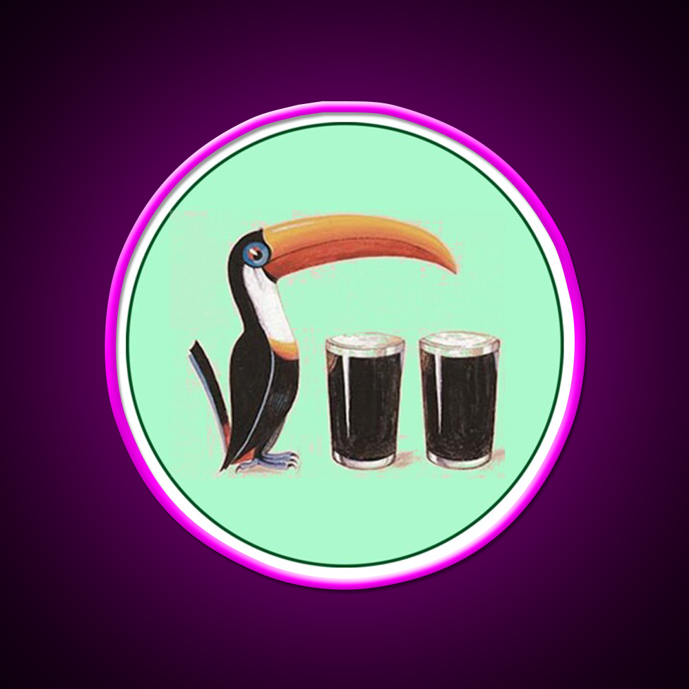 Guiness Toucan Beer Bar Decor Led Neon Sign Rgb Color - Neon sign mounted on wall in room