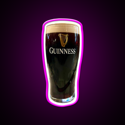 Guinness Beer Bar Decor Led Neon Sign Rgb Color - Neon sign mounted on wall in room