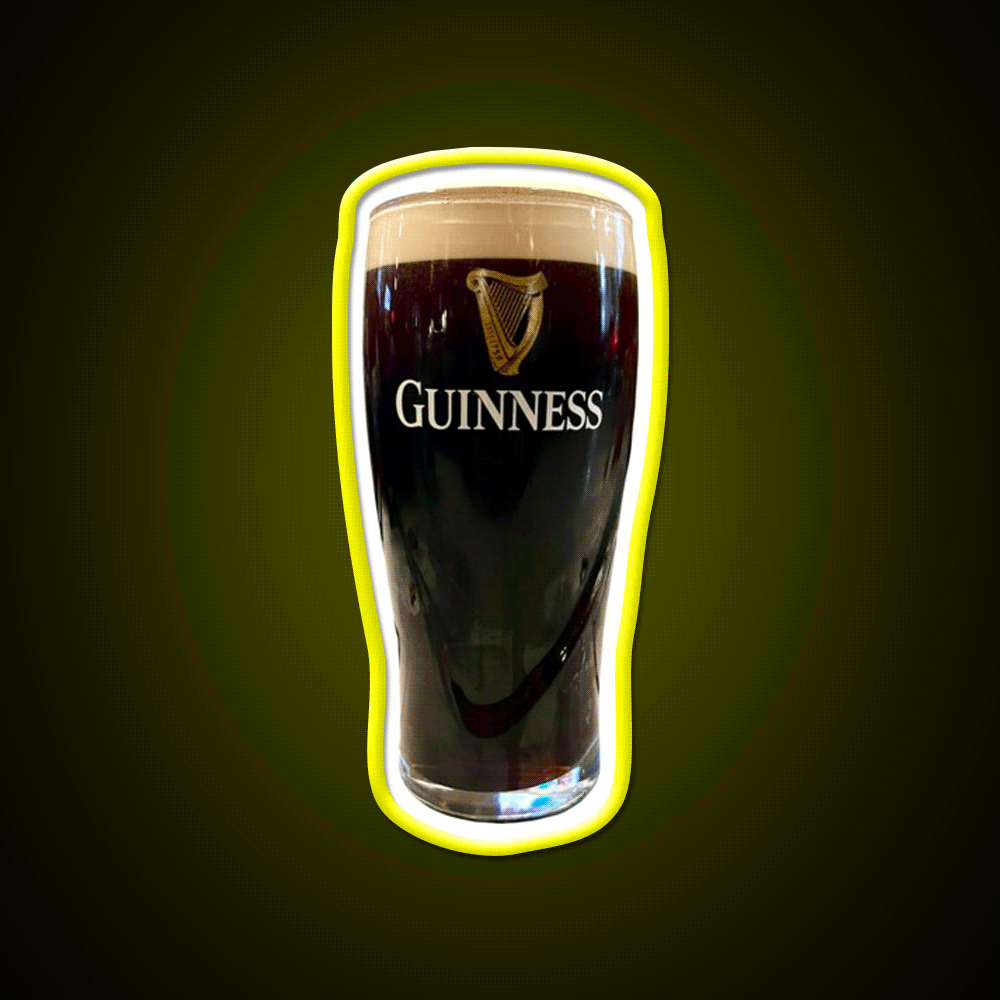 Guinness Beer Bar Decor Led Neon Sign Rgb Color - Custom LED neon sign front view