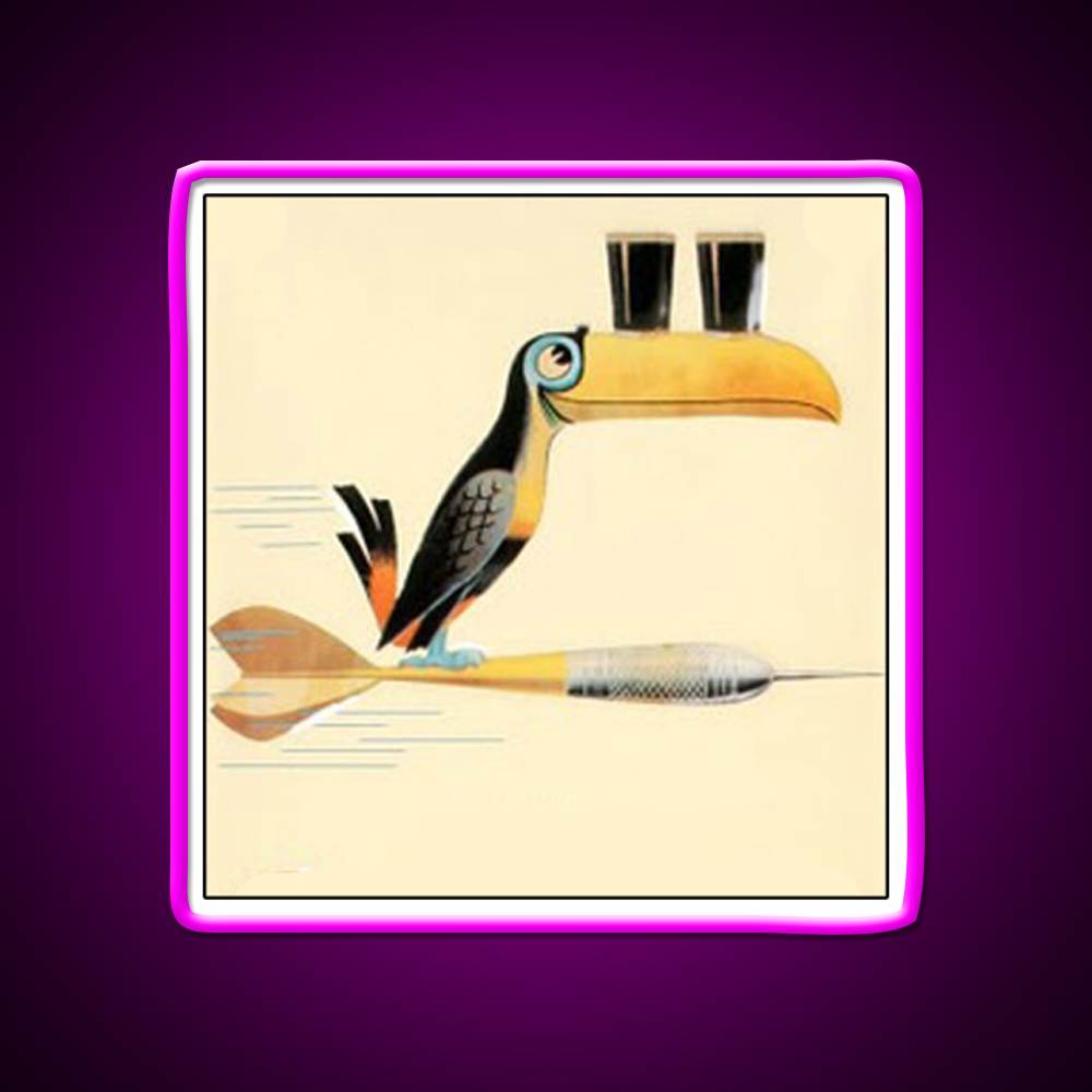 Guinness Darts Toucan Beer Bar Decor Led Neon Sign Rgb Color - Neon sign mounted on wall in room
