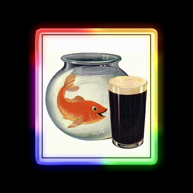 Guinness Drink Like A Fish Beer Bar Decor Led Neon Sign Rgb Color - LED neon sign close-up detail