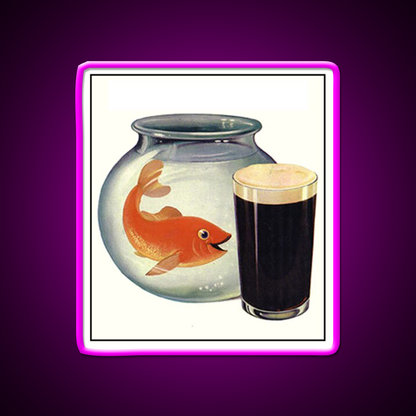 Guinness Drink Like A Fish Beer Bar Decor Led Neon Sign Rgb Color - Neon sign mounted on wall in room