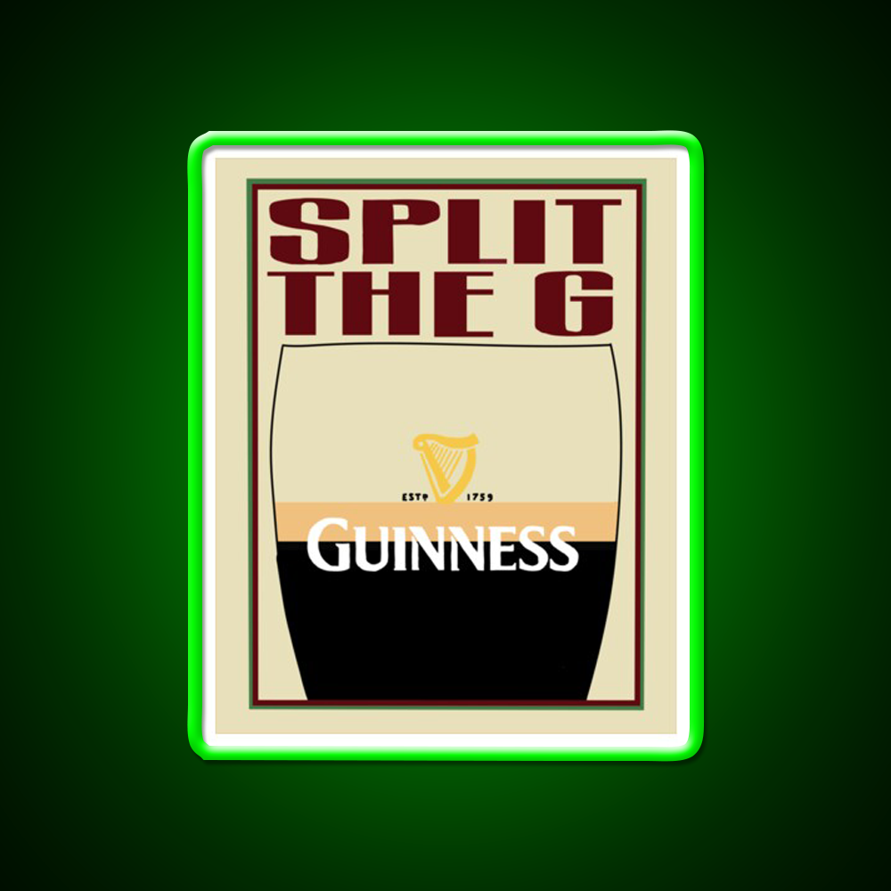 Guinness Split The G Beer Bar Decor Led Neon Sign Rgb Color - LED neon sign view 8