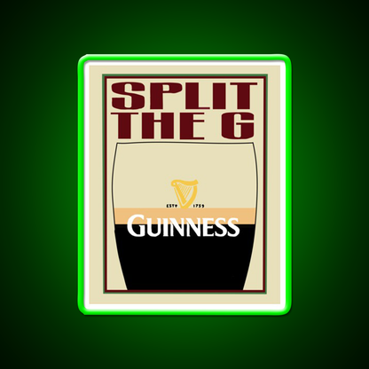 Guinness Split The G Beer Bar Decor Led Neon Sign Rgb Color - LED neon sign view 8
