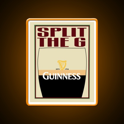 Guinness Split The G Beer Bar Decor Led Neon Sign Rgb Color - LED neon sign view 6