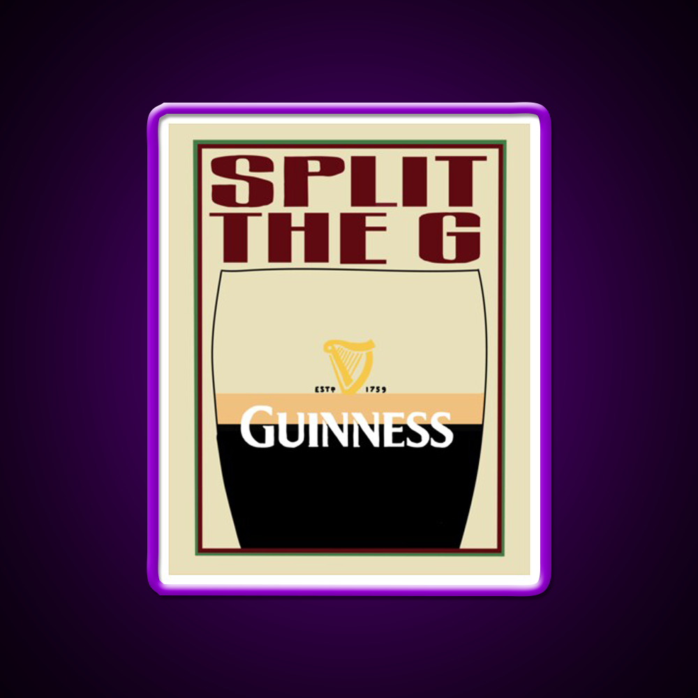 Guinness Split The G Beer Bar Decor Led Neon Sign Rgb Color - LED neon sign view 9