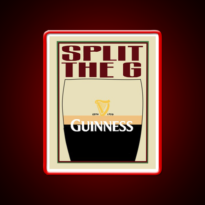 Guinness Split The G Beer Bar Decor Led Neon Sign Rgb Color - LED neon sign view 10