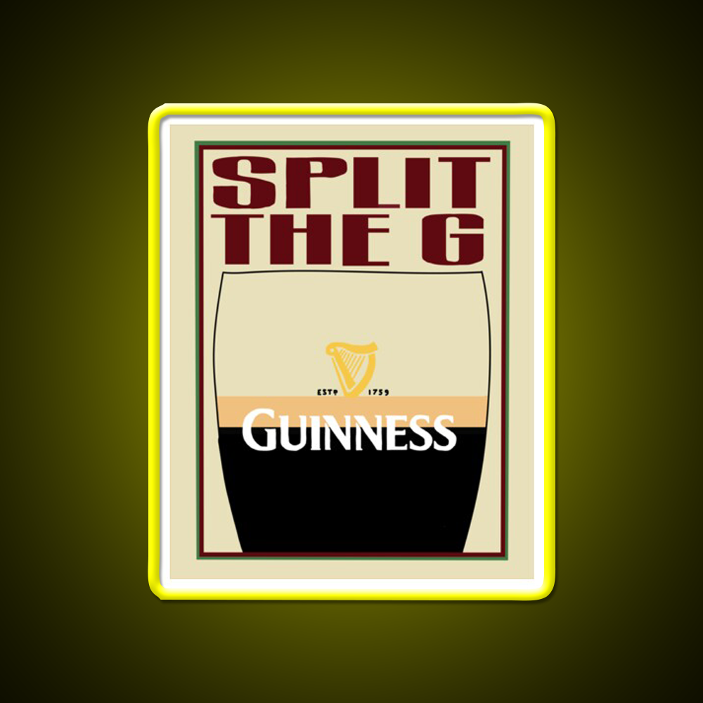 Guinness Split The G Beer Bar Decor Led Neon Sign Rgb Color - LED neon sign view 7