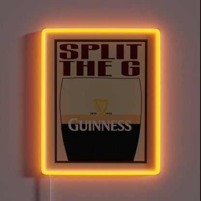 Guinness Split The G Rgb Led Neon Sign - Shineneon
