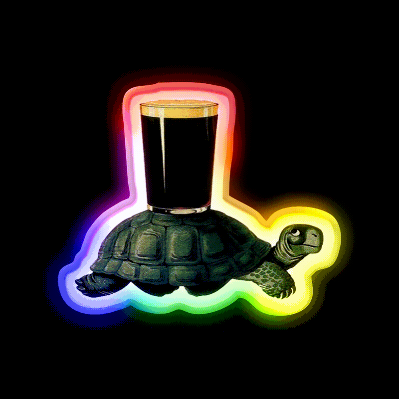 Guinness Tortoise Beer Bar Decor Led Neon Sign Rgb Color - LED neon sign close-up detail