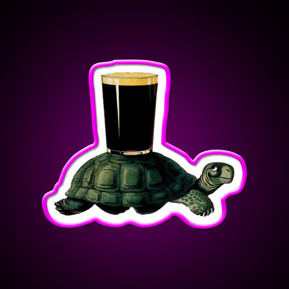 Guinness Tortoise Beer Bar Decor Led Neon Sign Rgb Color - Neon sign mounted on wall in room
