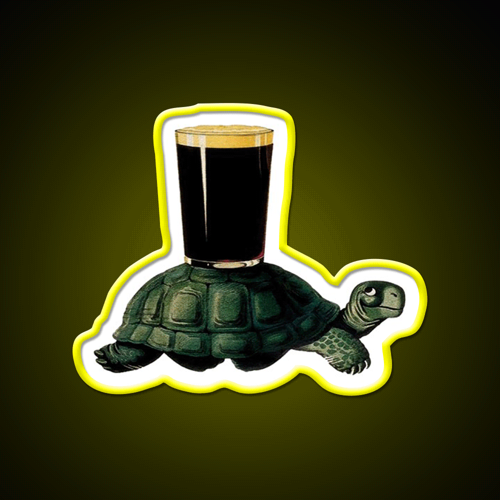 Guinness Tortoise Beer Bar Decor Led Neon Sign Rgb Color - Custom LED neon sign front view