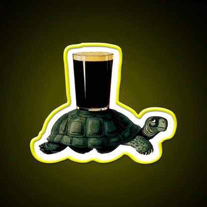 Guinness Tortoise Beer Bar Decor Led Neon Sign Rgb Color - Custom LED neon sign front view