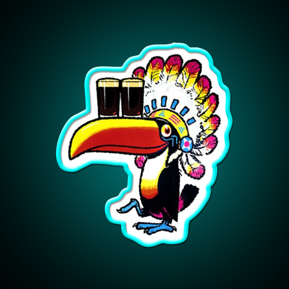 Guinness Toucan Chief Beer Bar Decor Led Neon Sign Rgb Color - Size and dimension reference