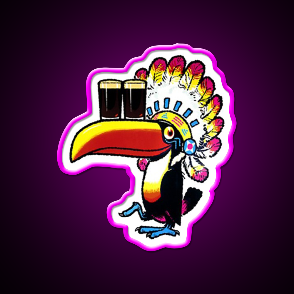 Guinness Toucan Chief Beer Bar Decor Led Neon Sign Rgb Color - Neon sign mounted on wall in room