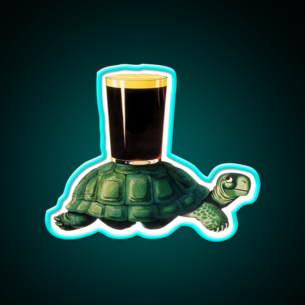 Guinness Turtle Beer Bar Decor Led Neon Sign Rgb Color - Size and dimension reference