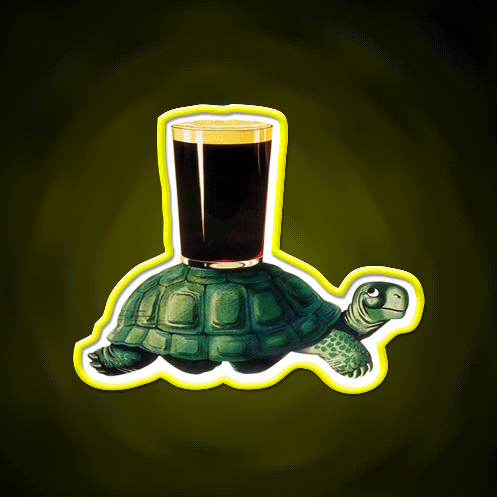 Guinness Turtle Beer Bar Decor Led Neon Sign Rgb Color - Custom LED neon sign front view