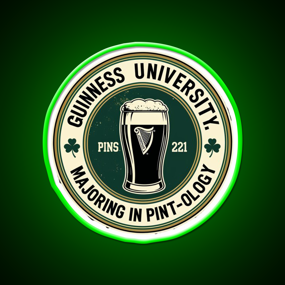 Guinness University Man Cave Bar Led Neon Sign